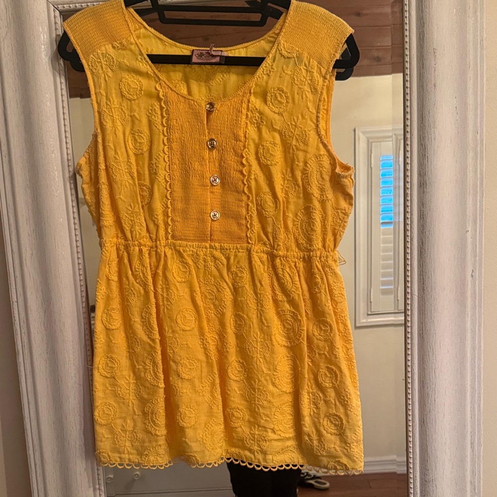 Juicy Couture sleeveless Embroidered Yellow Women's Top